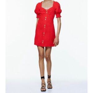 ✨ 100% linen Zara smocked dress XS